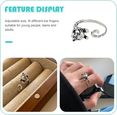 افتح Tiger Wrap عتيقة لتكديس إصبع القدم والإصبع ، استخدم المجوهرات الرجعية اللطيفة للأسلوب اليومي لقضاء العطلات والمناسبات الخاصة in Kuwait