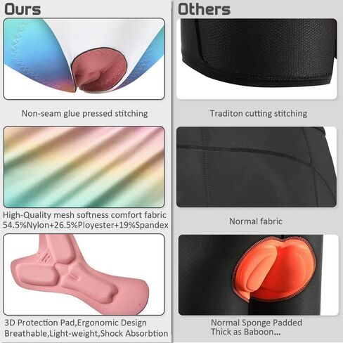 Padded Bike Shorts Women Cycling Underwear Bicycle Biking Biker Short with 4D Padding Super Lightweight Breathable Multicolor in Kuwait