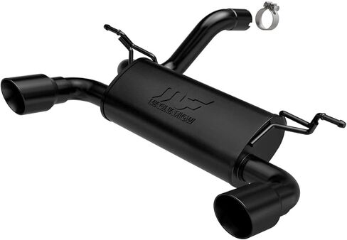 Magnaflow Performance Ored System 19388: Axle-Back ، Street Series ، لعام 2018-2025 Jeep Wrangler ، مخرج خلفي مزدوج مقسم ، مطلي باللون الأسود in Kuwait