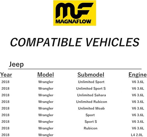 Magnaflow Performance Ored System 19388: Axle-Back ، Street Series ، لعام 2018-2025 Jeep Wrangler ، مخرج خلفي مزدوج مقسم ، مطلي باللون الأسود in Kuwait