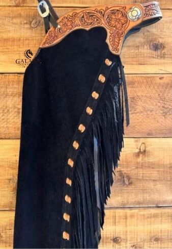 Bull Riding Chaps de Cuero genuino Rodeo Western | Leather Bull Riding Chaps for Men and Women | Bull Riding Chaps | Western Chaps Leather | Unisex Riding Chaps in Kuwait