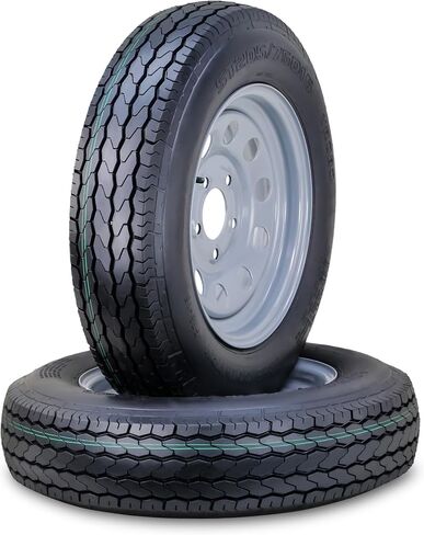 مجموعة عجلات إطارات المقطورة ST175/80D13 8 طبقات D 96L 5 عروة على حافة PCD بيضاء مقاس 4.5 بوصة، مجموعة 2 in Saudi Arabia