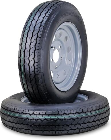 Trailer Tire Wheel Assembly ST175/80D13 8-Ply D 96L 5 Lug on 4.5" PCD White Mod Rim,SET 2 in Saudi Arabia