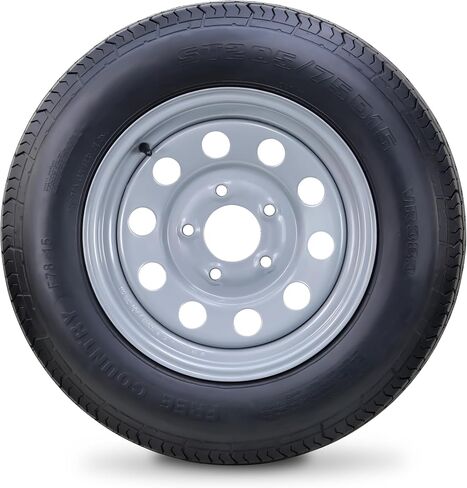 Trailer Tire Wheel Assembly ST175/80D13 8-Ply D 96L 5 Lug on 4.5" PCD White Mod Rim,SET 2 in Saudi Arabia