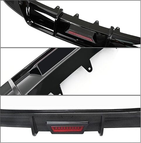 Rear Diffuser for Camry 2018-2024 Sport SE XSE PP Material, Direct Fit Rear Bumper Lip Spoiler Splitter with LED Light - Aggressive Styling Upgrade (Glossy Black) in Saudi Arabia
