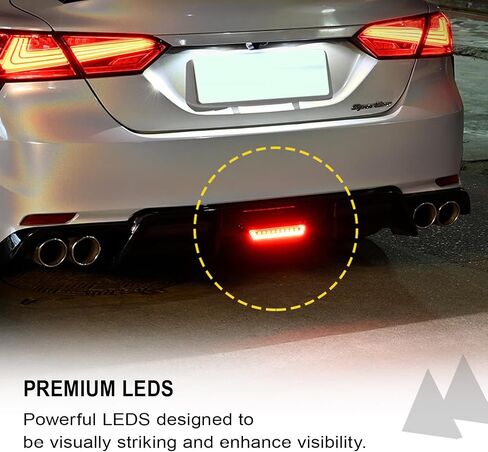 Rear Diffuser for Camry 2018-2024 Sport SE XSE PP Material, Direct Fit Rear Bumper Lip Spoiler Splitter with LED Light - Aggressive Styling Upgrade (Glossy Black) in Saudi Arabia