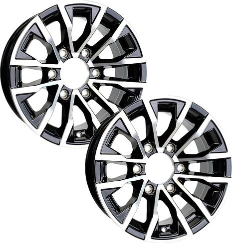 eCustomrim 2-Pack Aluminum Trailer Wheels 15X6 15" 6 Lug 5.5 Center Edge Black Rim in Saudi Arabia