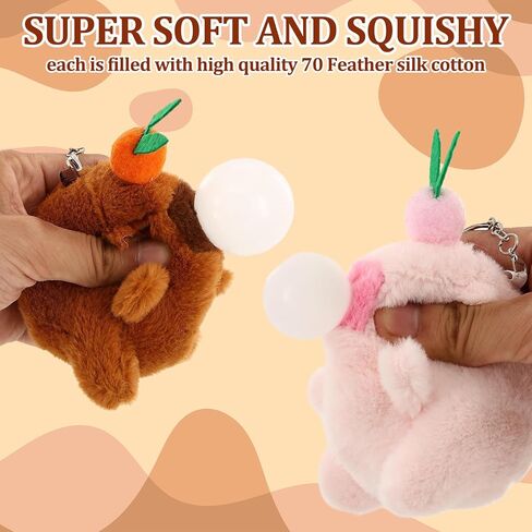 2pcs Capybara keychain plush ، capybara محشوة بالحيوان ، اللمسات الناعمة ، صغيرة ومحمولة للاستخدام كمفتاح ، معلقات الهواتف المحمولة ، ديكورات حقيبة الظهر ، تبادل هدايا التخرج in Kuwait
