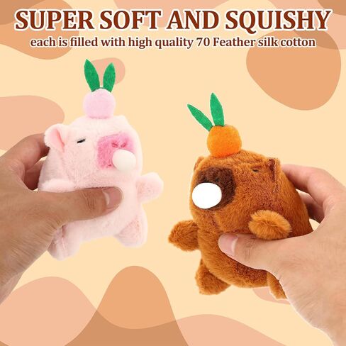 2pcs Capybara keychain plush ، capybara محشوة بالحيوان ، اللمسات الناعمة ، صغيرة ومحمولة للاستخدام كمفتاح ، معلقات الهواتف المحمولة ، ديكورات حقيبة الظهر ، تبادل هدايا التخرج in Kuwait