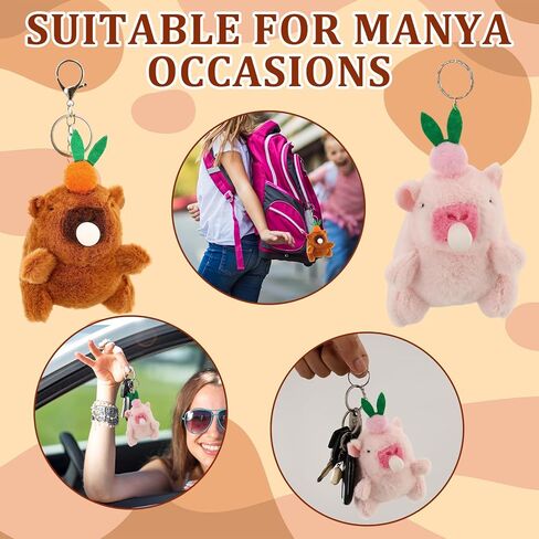 2pcs Capybara keychain plush ، capybara محشوة بالحيوان ، اللمسات الناعمة ، صغيرة ومحمولة للاستخدام كمفتاح ، معلقات الهواتف المحمولة ، ديكورات حقيبة الظهر ، تبادل هدايا التخرج in Kuwait