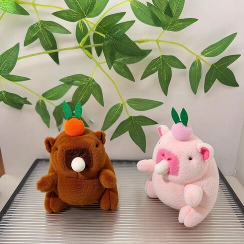 2pcs Capybara keychain plush ، capybara محشوة بالحيوان ، اللمسات الناعمة ، صغيرة ومحمولة للاستخدام كمفتاح ، معلقات الهواتف المحمولة ، ديكورات حقيبة الظهر ، تبادل هدايا التخرج in Kuwait