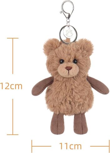 Apricot Lamb Summer Bear Cute Keychain, Soft Stuffed Plush Toy Keyring for Kids' Backpack, Purse, 4.5 Inches in Saudi Arabia