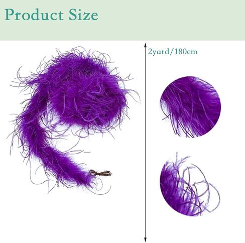 LONDGEN 1ply Ostrich Feather Boa 2Yards for Dance Performance and 1920's Flapper Costume Accessory (Purple) in Saudi Arabia