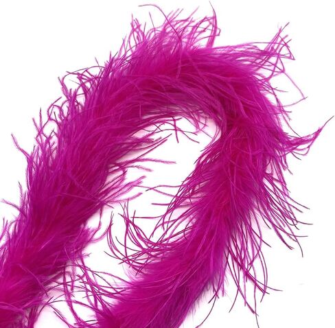 LONDGEN 1ply Ostrich Feather Boa 2Yards for Dance Performance and 1920's Flapper Costume Accessory (Purple) in Saudi Arabia
