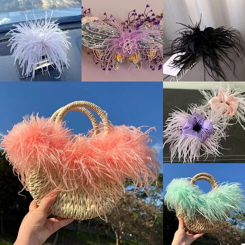 LONDGEN 1ply Ostrich Feather Boa 2Yards for Dance Performance and 1920's Flapper Costume Accessory (Purple) in Saudi Arabia