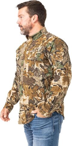 Realtree Men’s Long Sleeve Button Down Camp Shirt – Midweight, Cotton, Breathable Outdoor Shirt for Hunting and Fishing in Kuwait