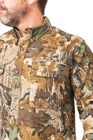 Realtree Men’s Long Sleeve Button Down Camp Shirt – Midweight, Cotton, Breathable Outdoor Shirt for Hunting and Fishing in Kuwait
