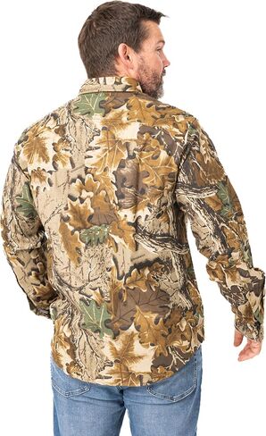 Realtree Men’s Long Sleeve Button Down Camp Shirt – Midweight, Cotton, Breathable Outdoor Shirt for Hunting and Fishing in Kuwait