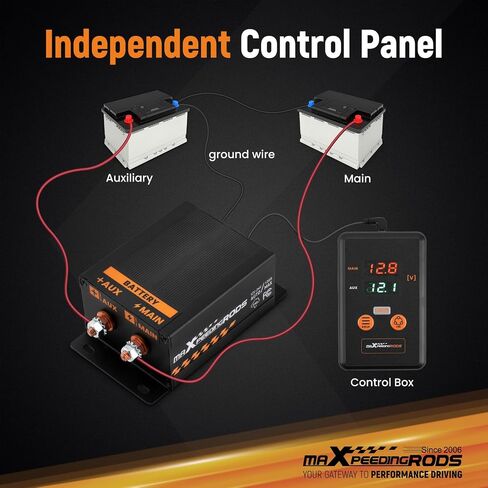 MaxPeedingRods 150AMP عزل البطارية المزدوج Kit 12V 24V مع وحدة تحكم ذكية للسيارة ، شاحنة ، ATV ، RV بطارية التبديل وحدة تحكم الشحن الثقيلة in Saudi Arabia