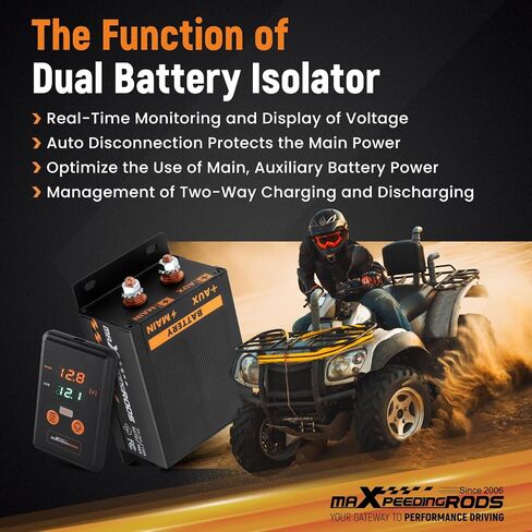 MaxPeedingRods 150AMP عزل البطارية المزدوج Kit 12V 24V مع وحدة تحكم ذكية للسيارة ، شاحنة ، ATV ، RV بطارية التبديل وحدة تحكم الشحن الثقيلة in Saudi Arabia