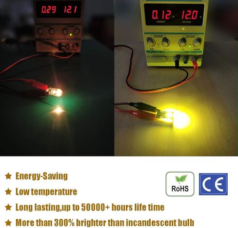 iBrightstar Extremely Bright Wedge T10 168 194 LED Bulbs for Car Interior Dome Map Door Courtesy License Plate Lights, Xenon White in Kuwait