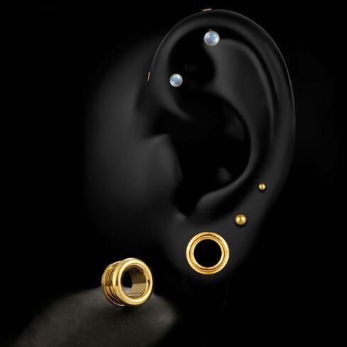 Casvort 2 PCS Hypoallergenic 2G-5/8 Arch Tunnels الأذن الأنيقة 316 جراحية الفولاذ المقاوم للصدأ المسمار المسمار المسمار المقاييس الجسد مجوهرات ثقب الجسم in Saudi Arabia