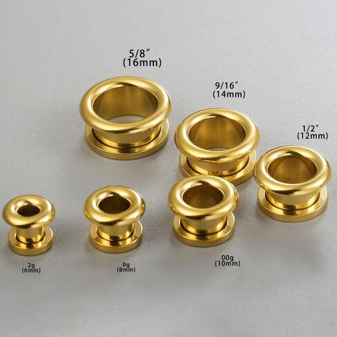 Casvort 2 PCS Hypoallergenic 2G-5/8 Arch Tunnels الأذن الأنيقة 316 جراحية الفولاذ المقاوم للصدأ المسمار المسمار المسمار المقاييس الجسد مجوهرات ثقب الجسم in Saudi Arabia
