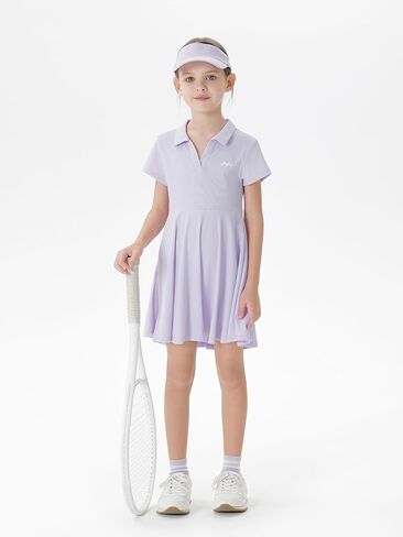 marc & janie Girls Tennis Dress Athletic Cooling Quick-Dry Short Sleeve V Neck Golf Dresses 550676 in Saudi Arabia