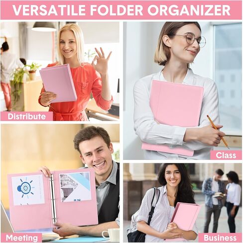 2 Pieces Vintage Hardback 3 Ring Binder Portfolio Organizer Round Rings Vintage Brown Leather Binder Organizer Holds 200 Sheets with 2 Inner Pockets(Brown, Black,1 Inch) in Saudi Arabia