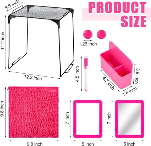 8 Pcs Locker Decorations for Girls Locker Organizer Kit Include Wire Locker Shelf, Mirror, Whiteboard with Dry Erase Marker, Storage Cup, Magnets Locker Carpet, Locker Kit for Girls (Purple) in Saudi Arabia