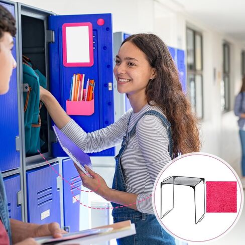 8 Pcs Locker Decorations for Girls Locker Organizer Kit Include Wire Locker Shelf, Mirror, Whiteboard with Dry Erase Marker, Storage Cup, Magnets Locker Carpet, Locker Kit for Girls (Purple) in Saudi Arabia