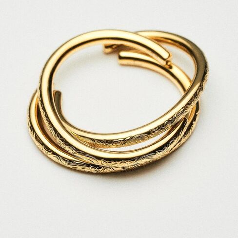 Hey Harper Gold Bangle Wave Cuff Bracelet - Trendy Chunky Non Tarnish Gold Cute Stackable Waterproof Bracelet, Simple Minimalist Unique Statement Jewelry in Saudi Arabia