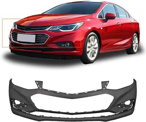 munirater Primered, Front Bumper Cover Fascia Replacement for 2016-2018 Cruze Sedan 4-Door 191275123478 in Saudi Arabia