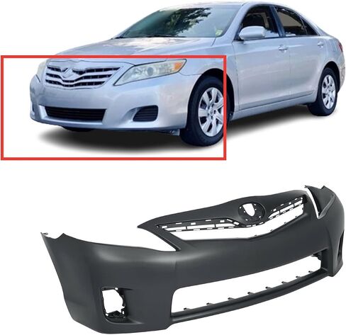 FitParts Compatible With Front Bumper Cover 2010-2011 Toyota Camry Base Hybrid LE XLE Sedan 10-11. New, Primed and Ready for Paint. With Fog Light Holes. TO1000356 5211906958 in Saudi Arabia