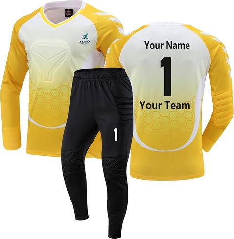 Children's Goalkeeper Goalkeeper Jersey Soccer Jerseys Sets with Sponge Youth Adult Customized Numbers in Saudi Arabia