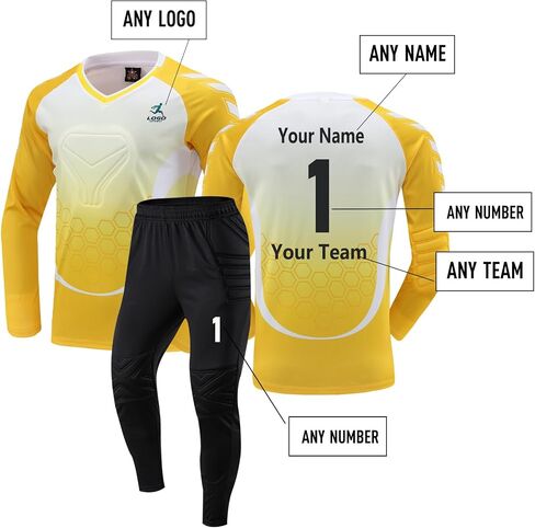 Children's Goalkeeper Goalkeeper Jersey Soccer Jerseys Sets with Sponge Youth Adult Customized Numbers in Saudi Arabia