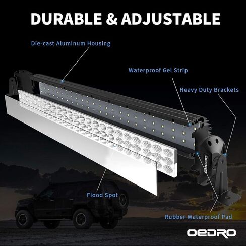 OEDRO LED شريط إضاءة 52 بوصة 818 واط ثلاثي الصفوف بقعة الفيضانات التحرير والسرد أدى ضوء العمل 57260LM، على الطرق الوعرة للماء القيادة مصباح الضباب لقارب جيب شاحنة SUV 4WD 4X4 ATV UTV بيك اب جرار مع تسخير الأسلاك in Kuwait