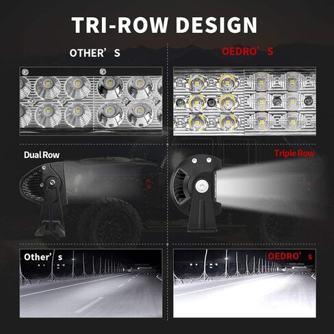 OEDRO LED شريط إضاءة 52 بوصة 818 واط ثلاثي الصفوف بقعة الفيضانات التحرير والسرد أدى ضوء العمل 57260LM، على الطرق الوعرة للماء القيادة مصباح الضباب لقارب جيب شاحنة SUV 4WD 4X4 ATV UTV بيك اب جرار مع تسخير الأسلاك in Kuwait