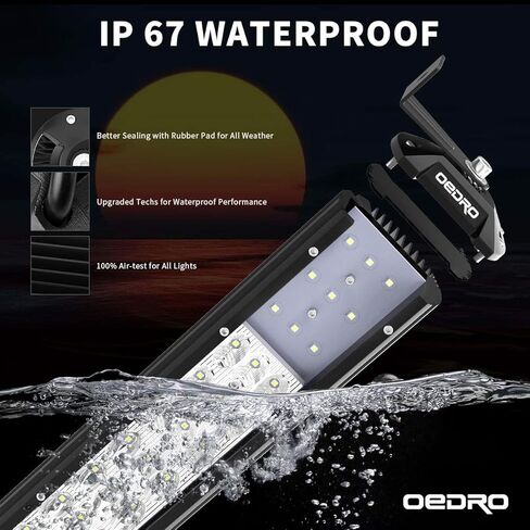 OEDRO LED شريط إضاءة 52 بوصة 818 واط ثلاثي الصفوف بقعة الفيضانات التحرير والسرد أدى ضوء العمل 57260LM، على الطرق الوعرة للماء القيادة مصباح الضباب لقارب جيب شاحنة SUV 4WD 4X4 ATV UTV بيك اب جرار مع تسخير الأسلاك in Kuwait