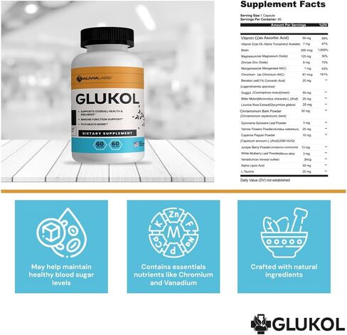 Glukol – Daily Herbal Wellness Formula with Gymnema, Cinnamon, Chromium, and Bitter Melon – Natural Nutritional Support – 60 Capsules in Saudi Arabia