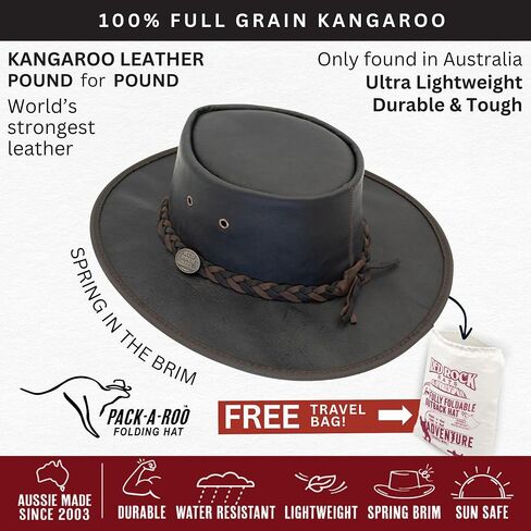 1078 Kangaroo Two Tine - Australian Outback Hat - Kangaroo Leath in Saudi Arabia