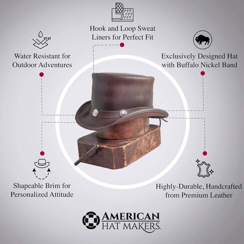 American Hat Makers El Dorado Top Hat – Leather Hat for Men & Women in Saudi Arabia