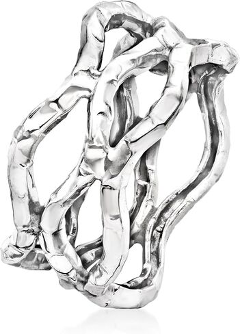 Ross-Simons 14kt White Gold Wavy Open-Space Ring in Saudi Arabia