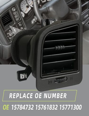 Dashboard Air Duct Vent Louver Outlet Console Air Vent Compatible with Chevrolet Chevy Avalanche Silverado Tahoe Suburban 1999-2006 /GMC Sierra Yukon/Cadillac Escalade Replaces 10368830 R 1 PCS in Kuwait