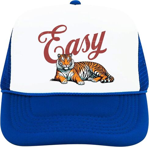 رجعية سهلة Tiger Trucker قبعة للرجال والنساء مضحك اقتباس الرغوة الجبهة الكلاسيكية 5 لوحة الشبكة Snapback in Kuwait