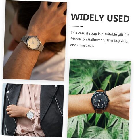 Leather Strap Band Replacement Part Replaceable Watch Grey Not Stainless Steel in Saudi Arabia