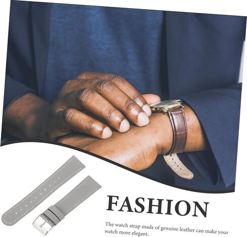 Leather Strap Band Replacement Part Replaceable Watch Grey Not Stainless Steel in Saudi Arabia