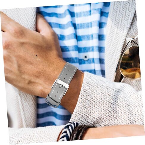 Leather Strap Band Replacement Part Replaceable Watch Grey Not Stainless Steel in Saudi Arabia