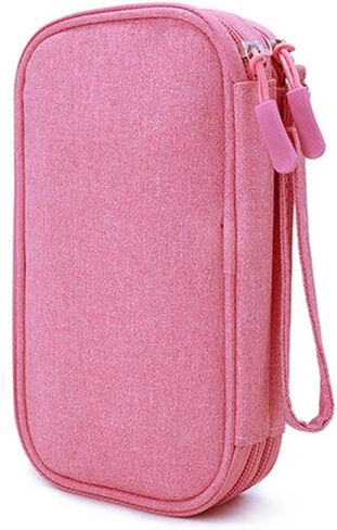 Diabetic Supplies Travel Case Organizer for Test Strips, Lancets, Needles, Lancing Device, Glucose Meter, Alcohol Wipes, Insulin Pens, Syringes, Diabetes Testing Kit Storage Bag (Pink) in Kuwait