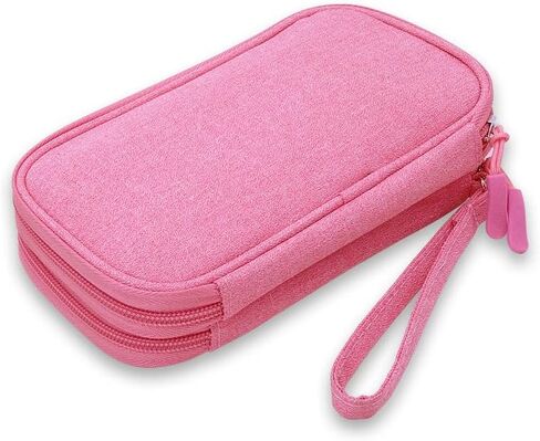 Diabetic Supplies Travel Case Organizer for Test Strips, Lancets, Needles, Lancing Device, Glucose Meter, Alcohol Wipes, Insulin Pens, Syringes, Diabetes Testing Kit Storage Bag (Pink) in Kuwait